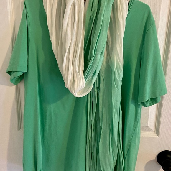 Olsen Green and White Fashionable Scarf - Picture 2 of 6